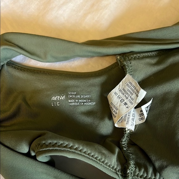 Aerie- Olive Green Women's Bikini Top - Picture 3 of 3